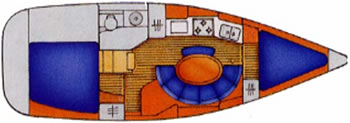 Sun Odyssey 34.2 two cabin layout